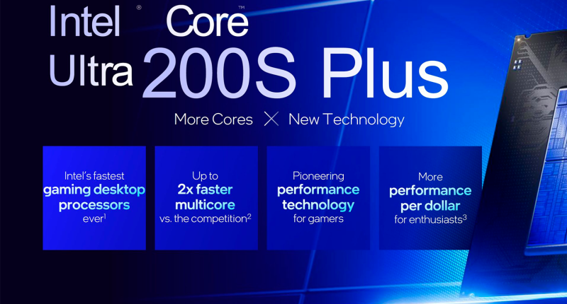 Intel представила десктопные процессоры Core Ultra 200S Plus